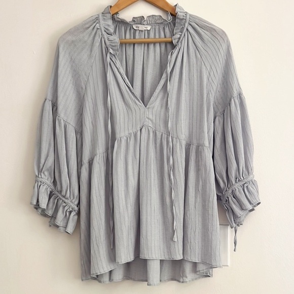 NWOT Blue Pepper Peasant Top Puff Sleeves - Picture 11 of 11